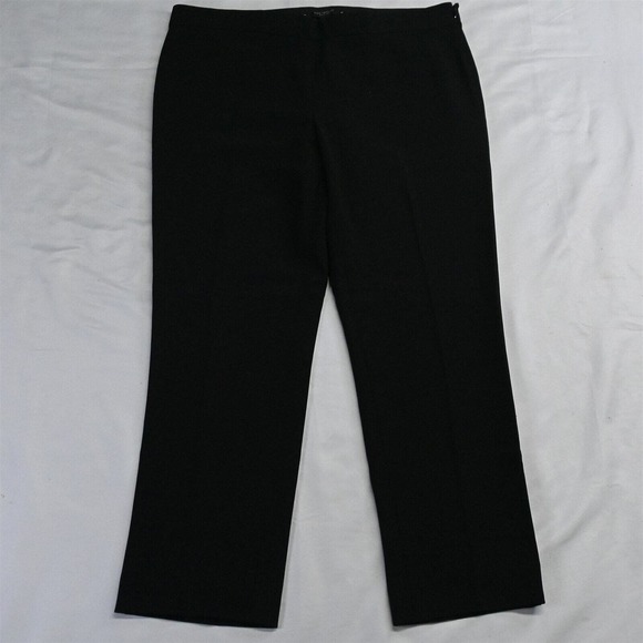 Ann‎ Taylor 10 Black Devin Mid Rise Side Zip Slim Ankle Dress Pants - Picture 1 of 7